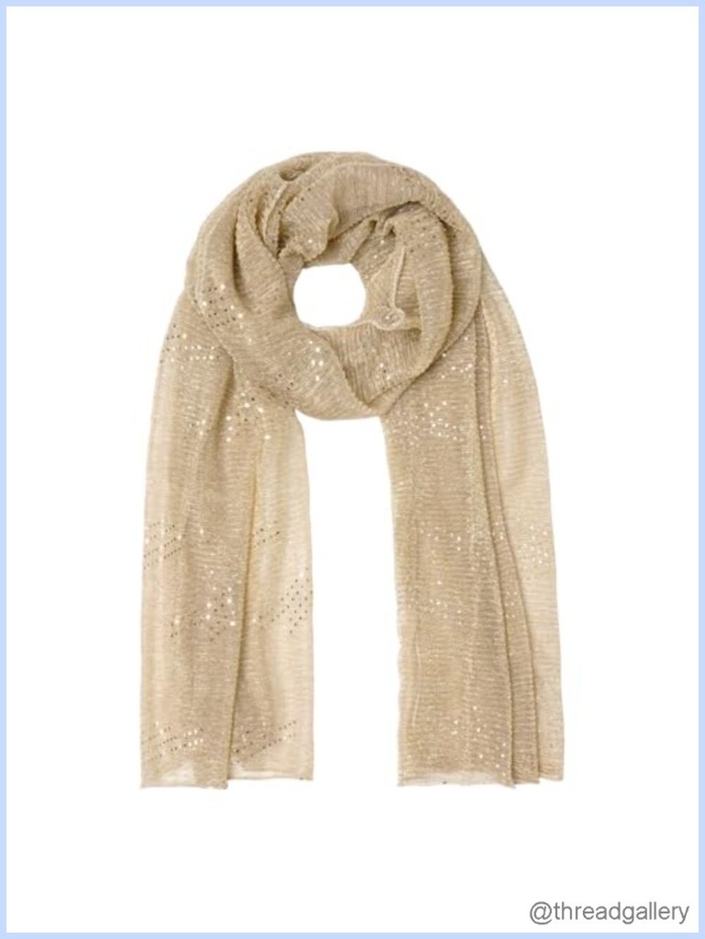 Sequin Fringe Shawl Wrap - Sheer Mesh Lightweight Scarf